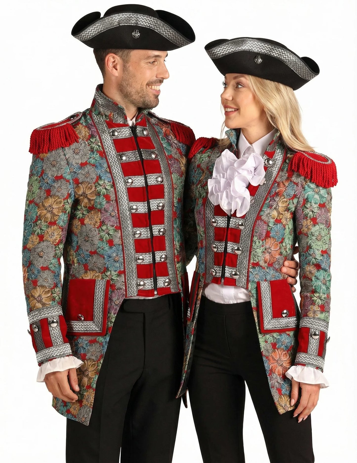 Déguisement de couple veste motif floral haut de gamme adulte
