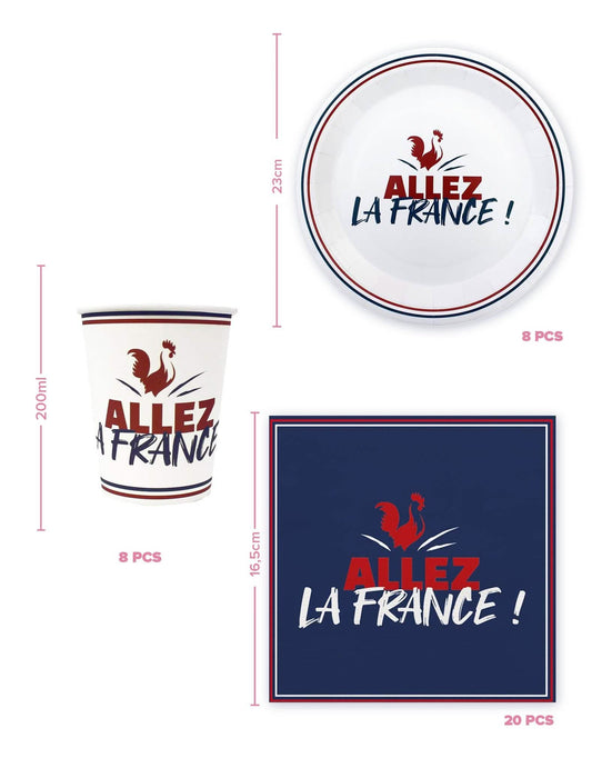 Komplet za enkratno uporabo za posodo Allez la France