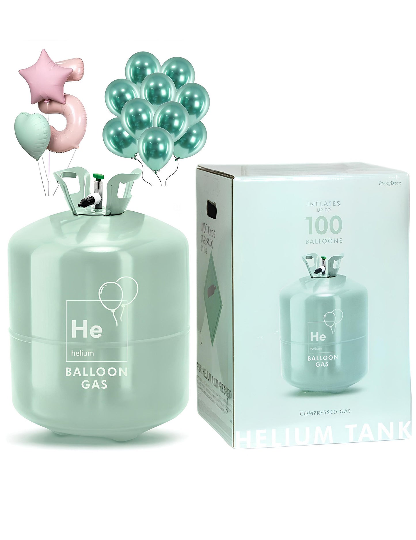 Zelo velika plastenka za helij za do 90 balonov