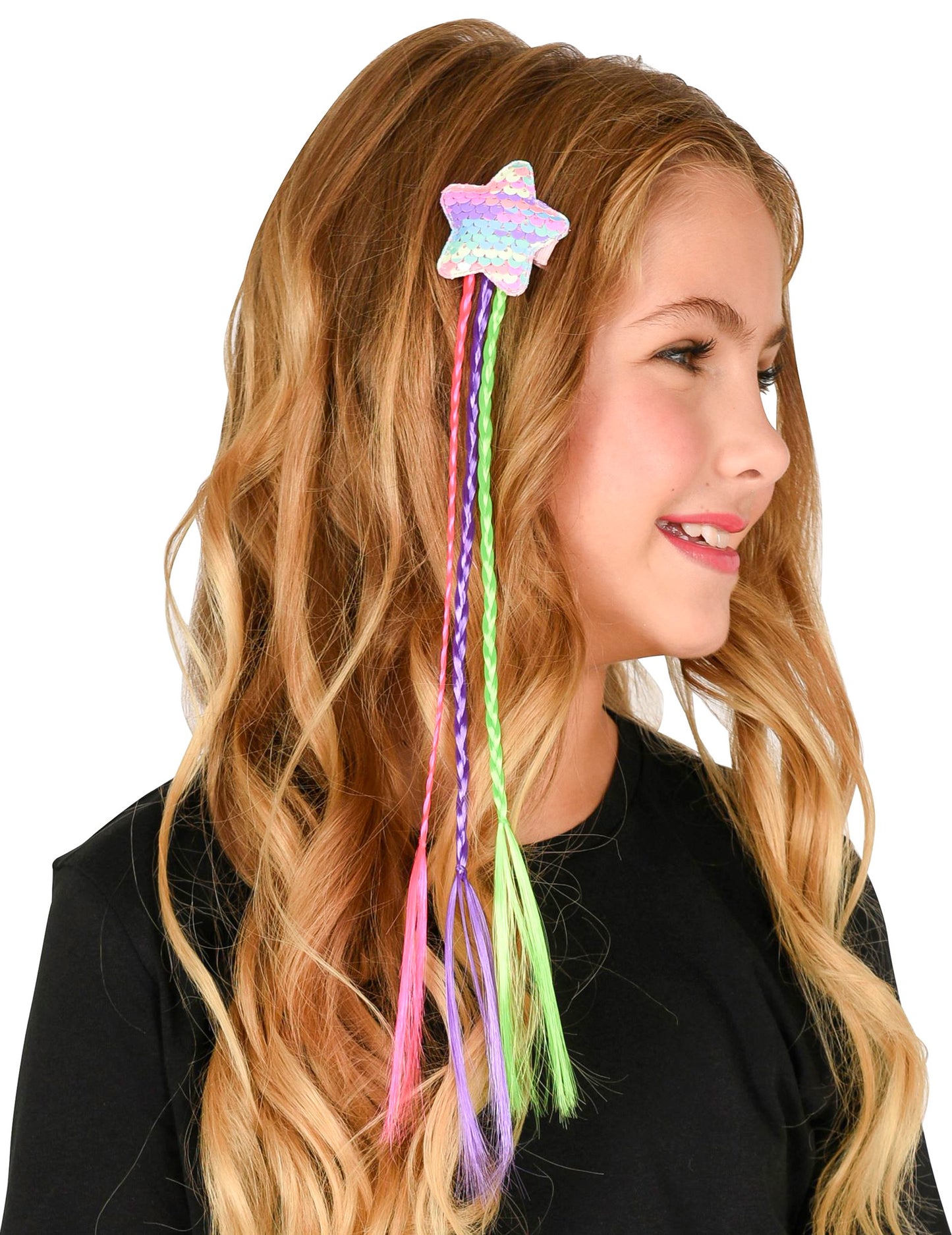 Večbarvne pletenice z zvezdami za lase