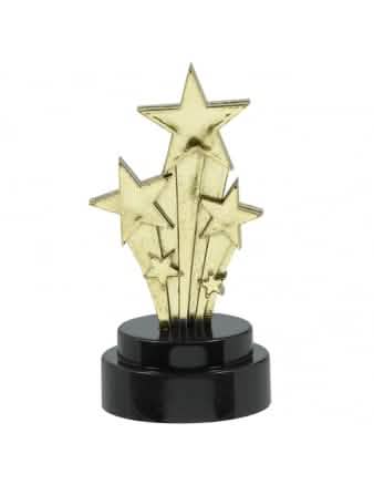 Statueta padajočih zvezd hollywood za zlato zabavo na črnem podstavku