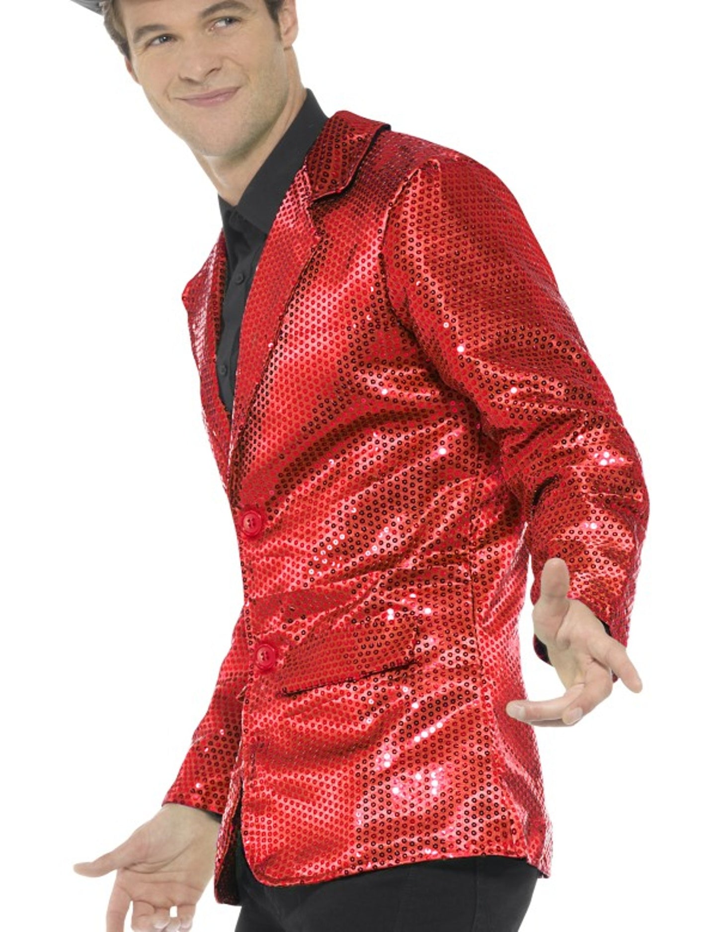 Rdeča disko jakna z luksuznim moškim