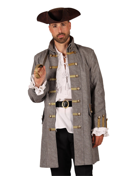 Moški dolg siv piratski suknjič