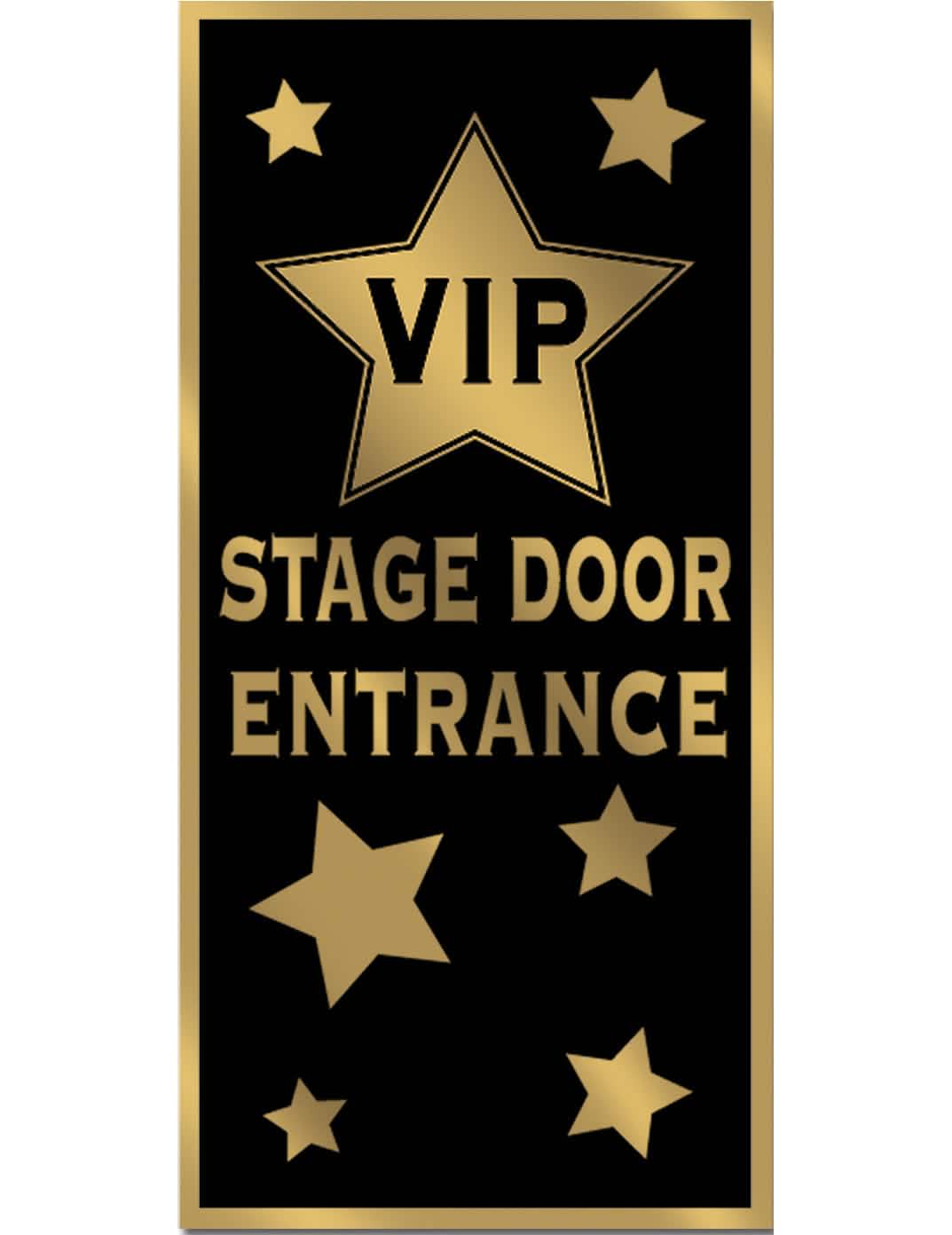 Vratna dekoracija VIP črna in zlata z napisi Stage Door Entrance in zvezdami