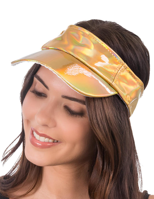 Vue de profil de la visière irisée pour adulte