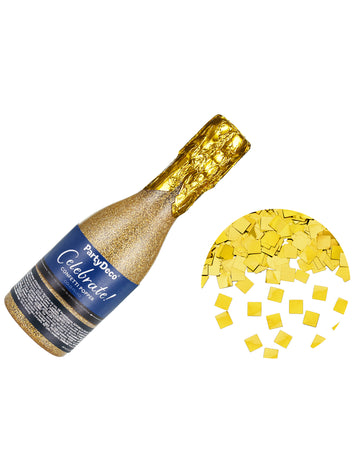 Konfeti top za šampanjec iz zlate metalizirane papirja 20,5 cm 