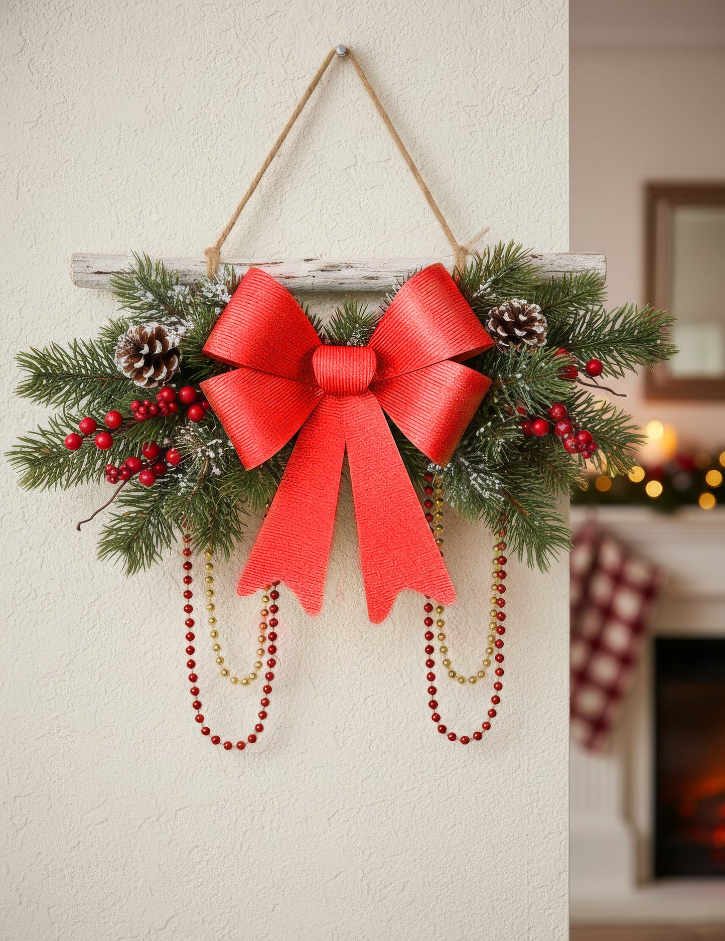 Bleščeča rdeča pentlja 36 x 51 cm 