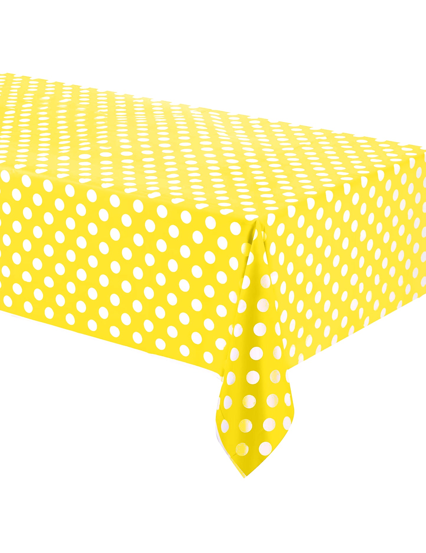Rumena plastična namizna dekoracija z belimi pikami 1,37 x 2,74 m 
