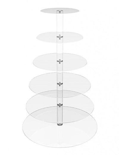 Présentoir à gâteaux à étages rond transparent