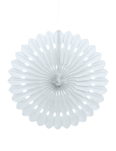 Rosace en papier pour décoration blanche alvéolée