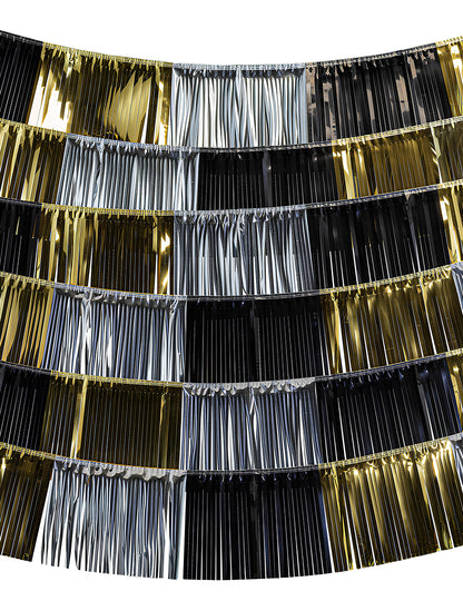 1 ozadje 6 metaliziranih trakastih girland 150 x 26 cm 