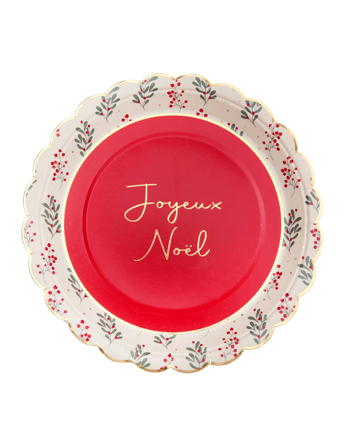 10 nazobčanih papirnatih krožnikov z motivom bodike 23 cm Vesel božič