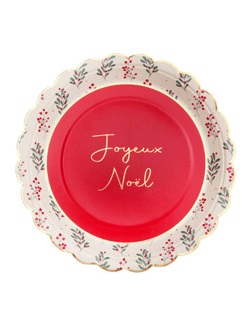 10 nazobčanih papirnatih krožnikov z motivom bodike 23 cm Vesel božič