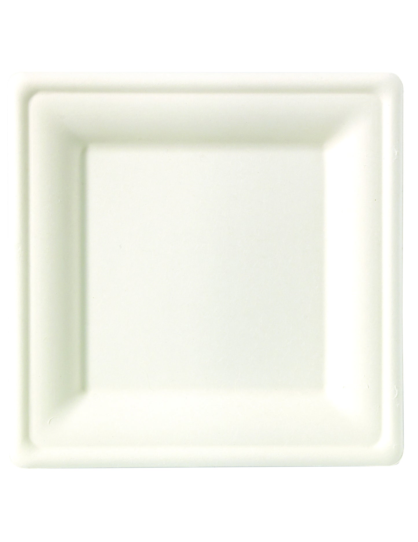 10 kvadratnih krožnikov iz vlaken sladkornega trsa, 26 x 26 cm bela kompostna