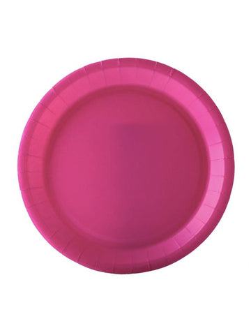 10 papirnatih krožnikov barve fuksije 22 cm brez plastike
