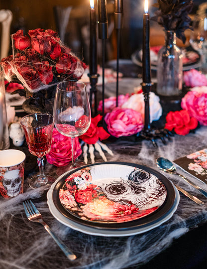 10 kartonskih krožnikov cvetje okostja 23 cm