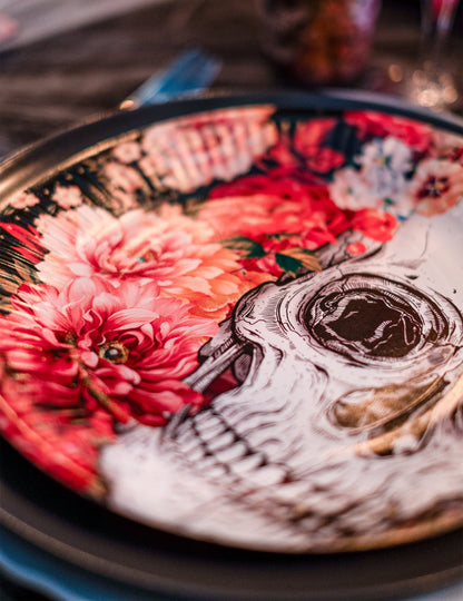 10 kartonskih krožnikov cvetje okostja 23 cm