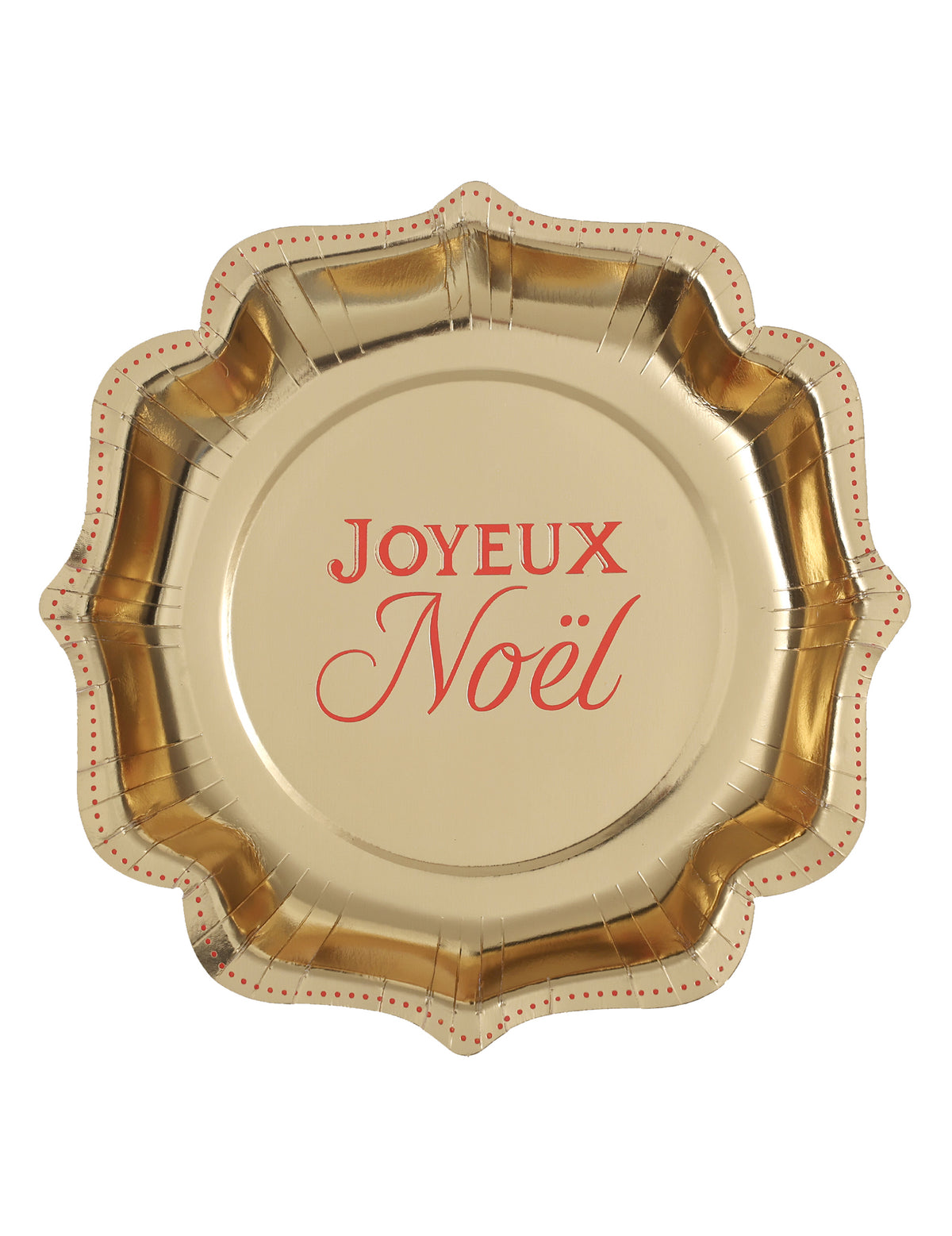 10 assiettes Noël Étincelant rouges 21 x 21 cm