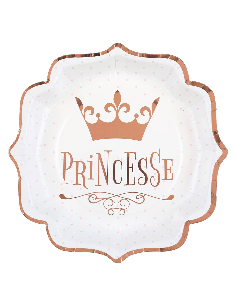 Assiette Princesse pour enfant rose gold avec couronne