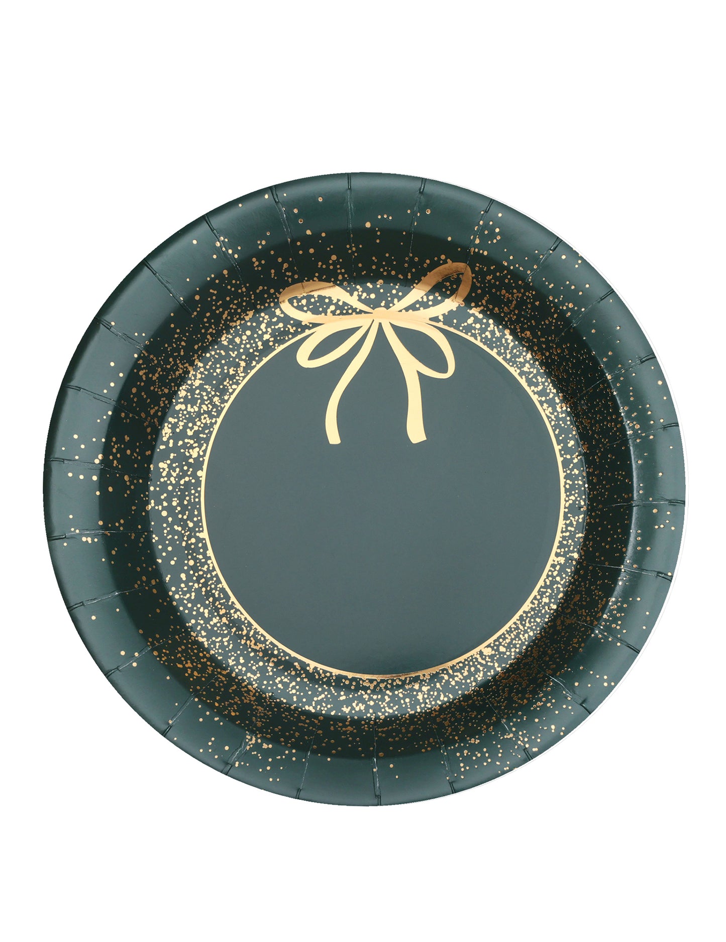 10 zelenih in zlatih božičnih papirnatih krožnikov 23 cm šik dizajn