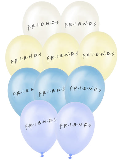 Ballons latex Friends pour fête multicolores pastel