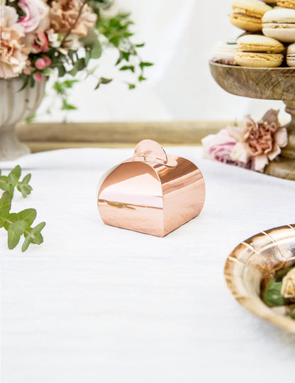 10 Zlato kovinsko zlato kartonske škatle 6 x 5,5 cm