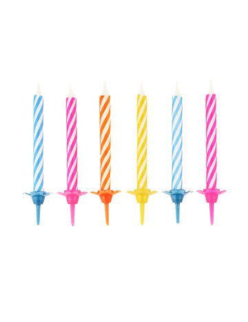 10 barvnih rojstnodnevnih sveč s 6 cm bobbles