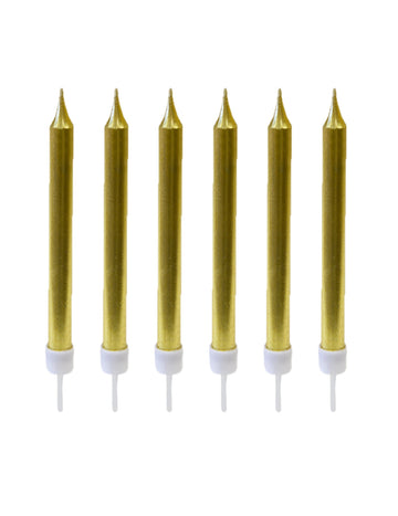 10 kovinskih zlatih rojstnih rojstnih sveč 7 cm