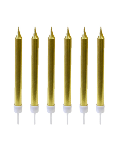 10 kovinskih zlatih rojstnih rojstnih sveč 7 cm