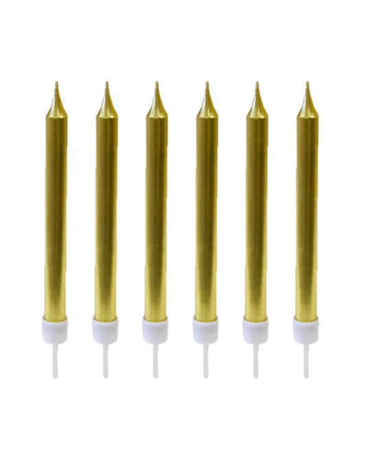 Bougies d'anniversaire dorées métallisées