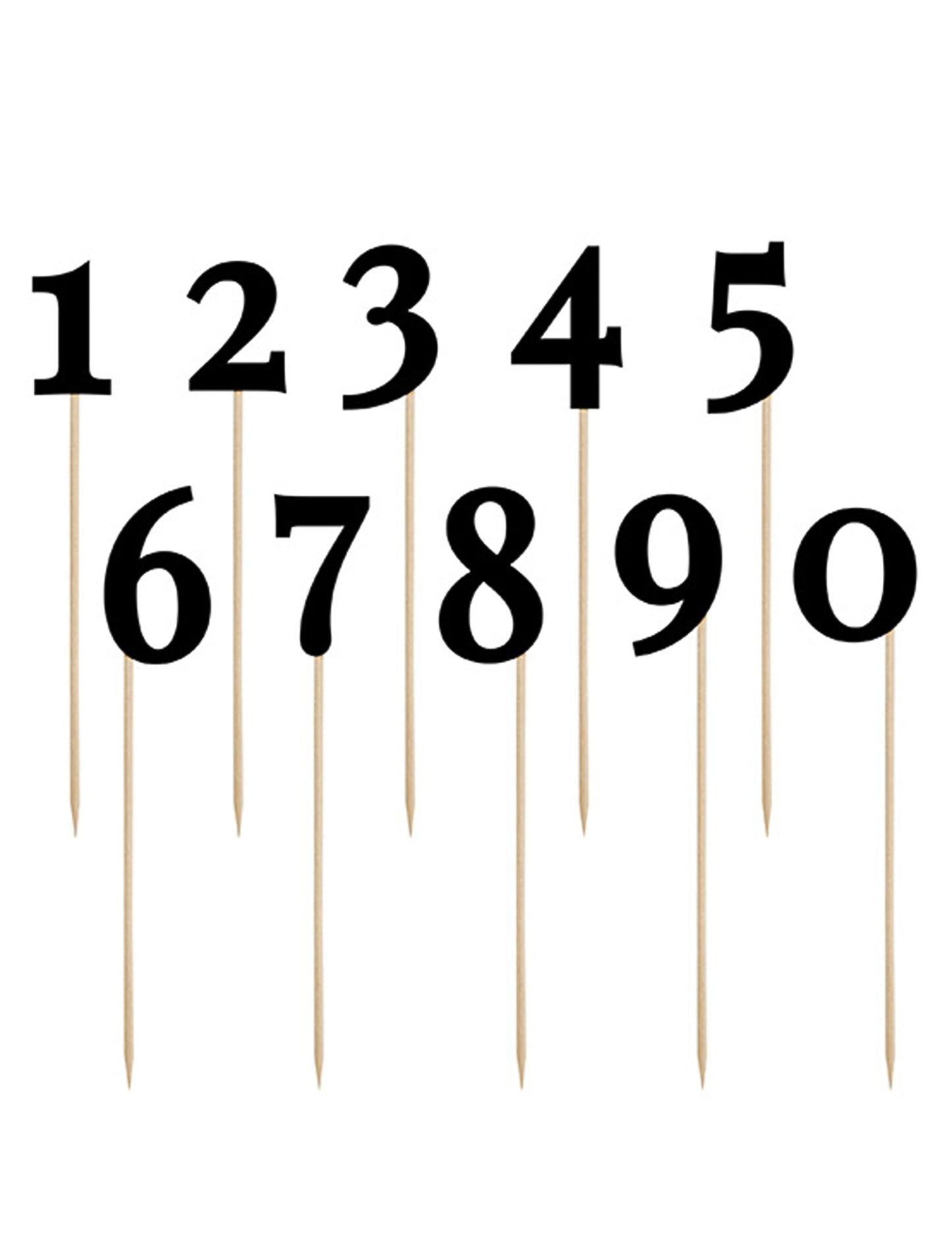 10 črnih številk na vrhu 26 cm karton