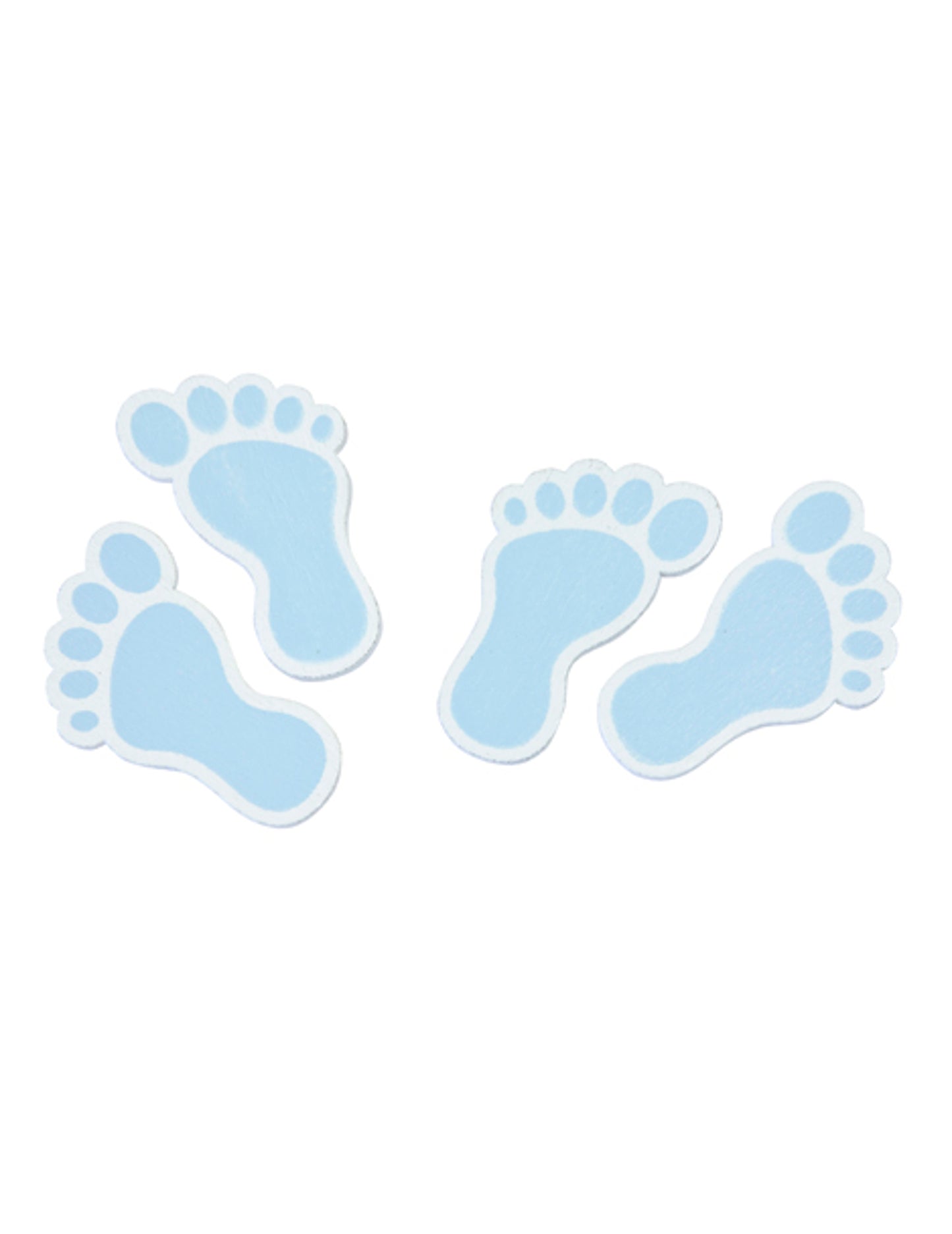 10 modrih lesenih konfetov za otroške nogice za otroško zabavo