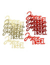 10 confettis Joyeux Noël rouge et or 6,5 x 3,5 cm