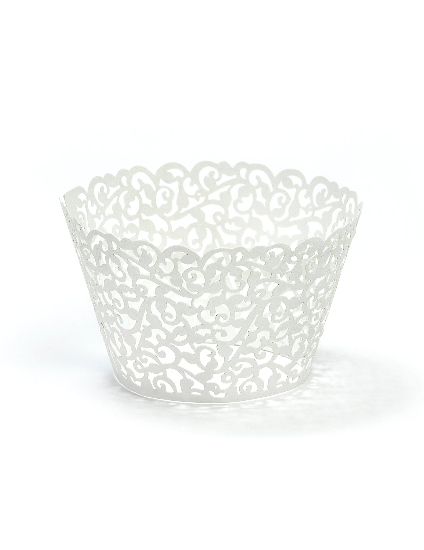 10 belih čipkastih obrob za kolačke 5,5 x 8,5 cm, poročne dekoracije