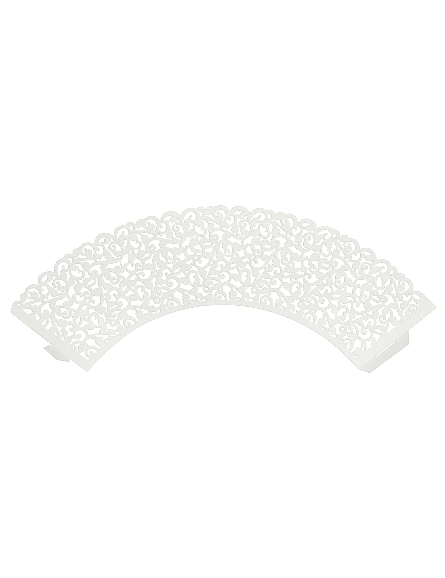 Vue à plat des contours pour cupcakes dentelle pour mariage