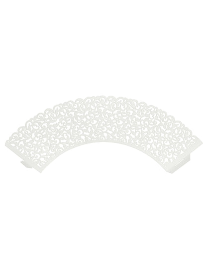 Vue à plat des contours pour cupcakes dentelle pour mariage