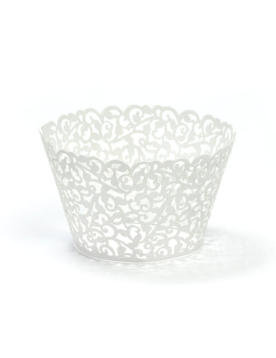 Contours pour cupcakes dentelle pour mariage blancs
