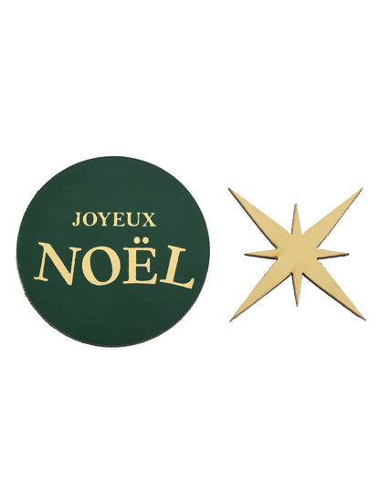 10 décorations à parsemer Feuilles d'or en bois vert sapin 5 cm