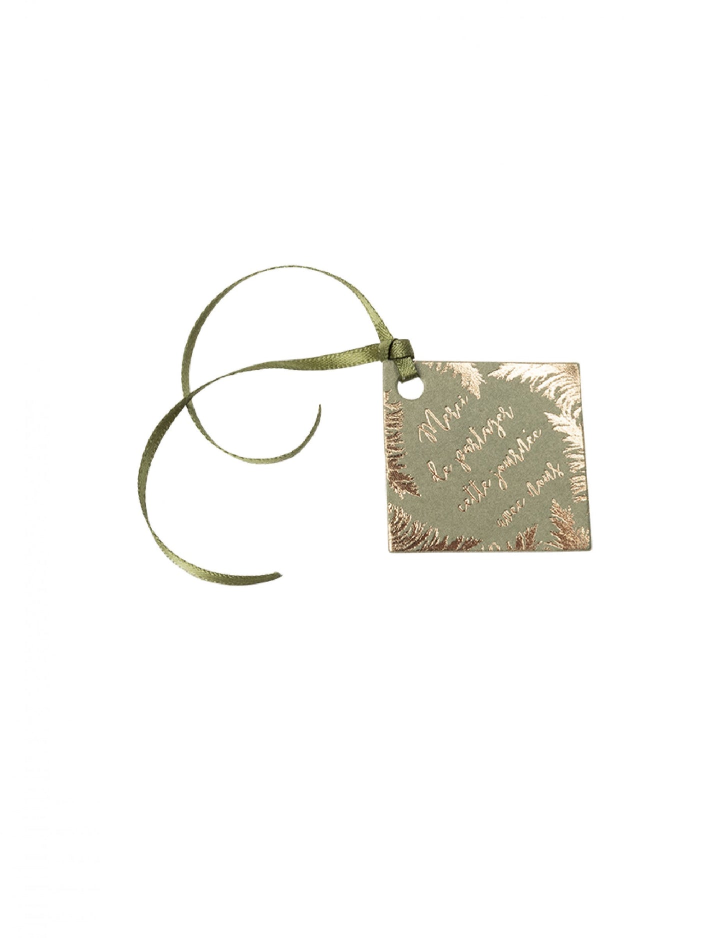 10 kaki papirnatih zahvalnih etiket in satenast trak za poroko