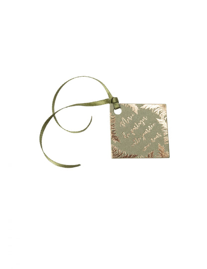 10 kaki papirnatih zahvalnih etiket in satenast trak za poroko