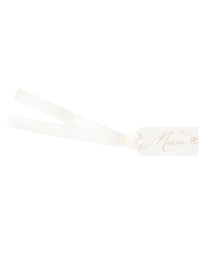 10 zahvalnih etiket za krst 5 x 2 cm zlate rože