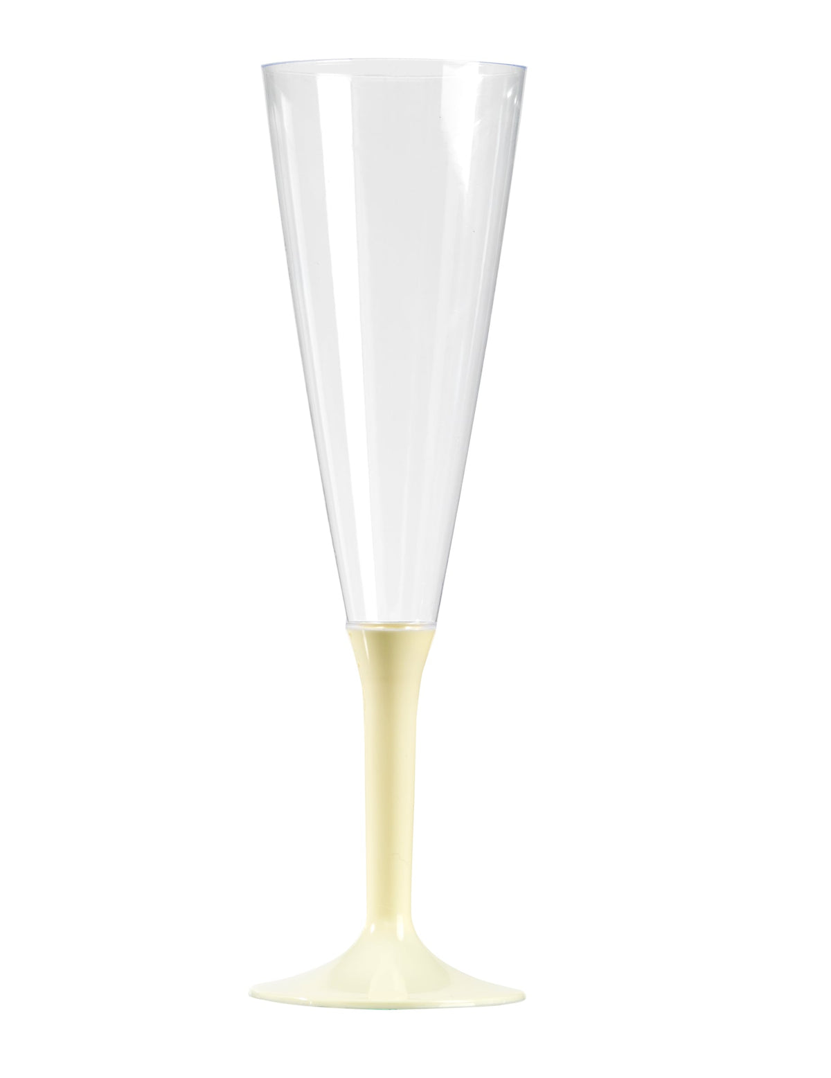Flûte à champagne de fête avec pied ivoire en plastique