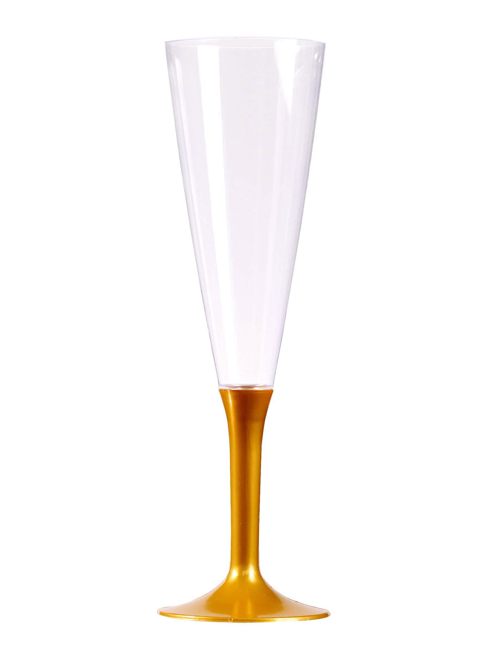 Flûtes à champagne pour fête transparente avec pied or