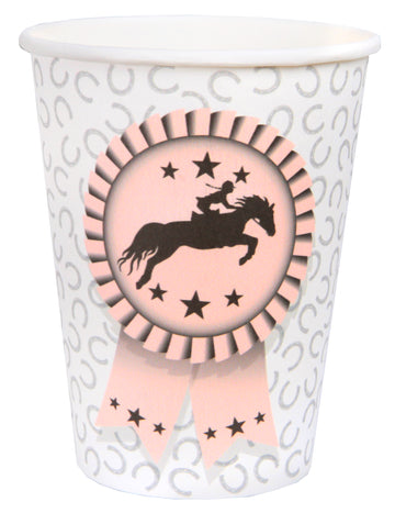 10 kartonskih konjeniških skodelic 7,8 x 9,7 cm vzorec podkve