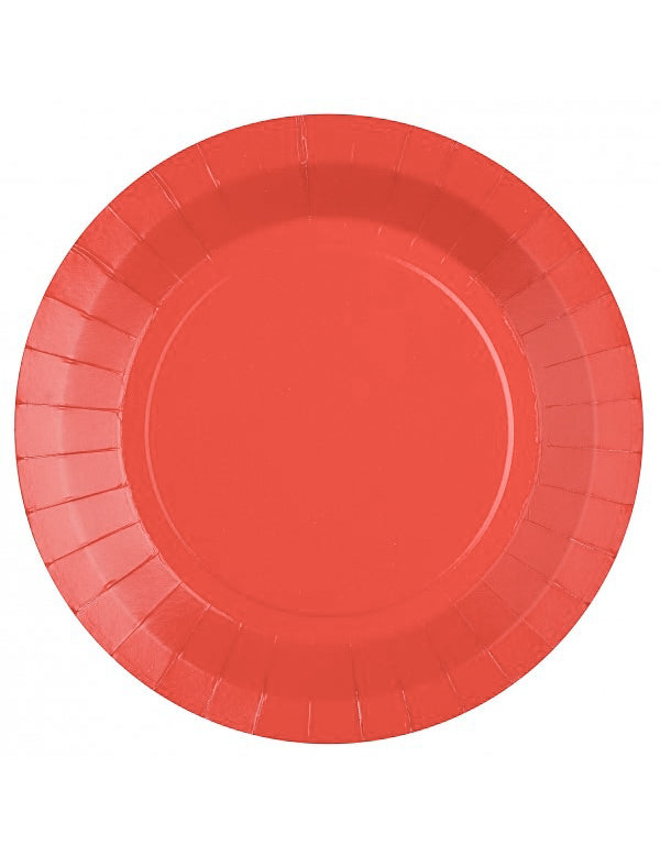 10 velikih rdečih kartonskih krožnikov za enkratno uporabo 22,5 cm