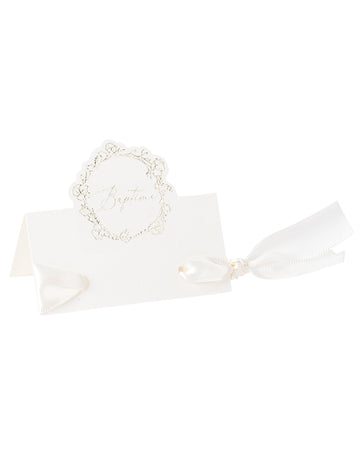 10 papirnatih kartic za krst, 8 x 6,5 cm cm zlati cvetlični vzorec