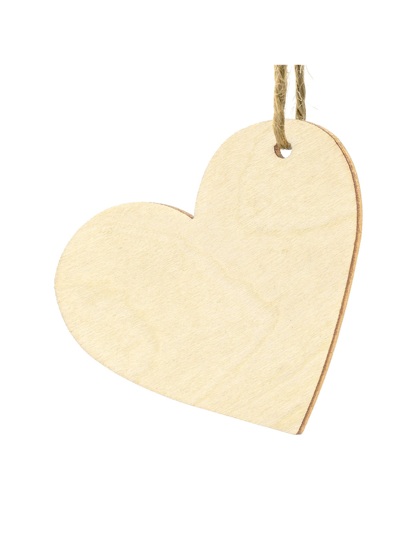 10 lesenih kartic z imeni v obliki srca (6 x 5 cm) cm z vrvico