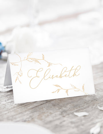 10 kartonskih mestnih kartic z zlatimi vejicami, 9,5 x 5,5 cm cm za poroko