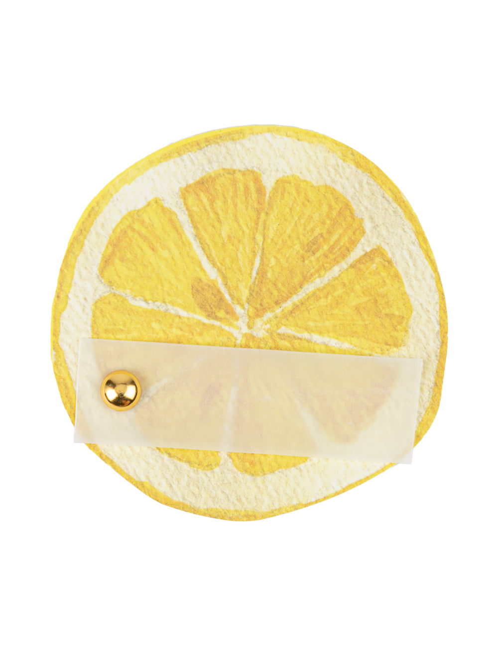 Marque-place tranche de citron pour fête jaune en papier