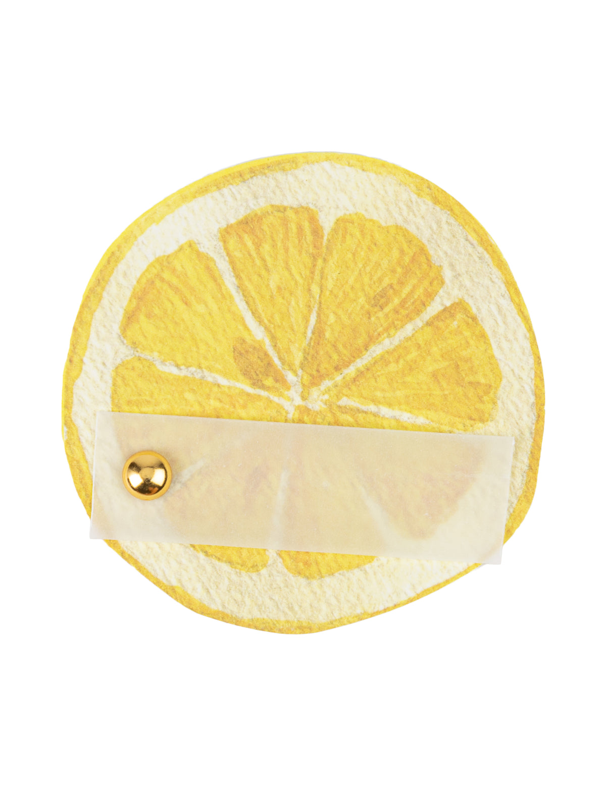 Marque-place tranche de citron pour fête jaune en papier